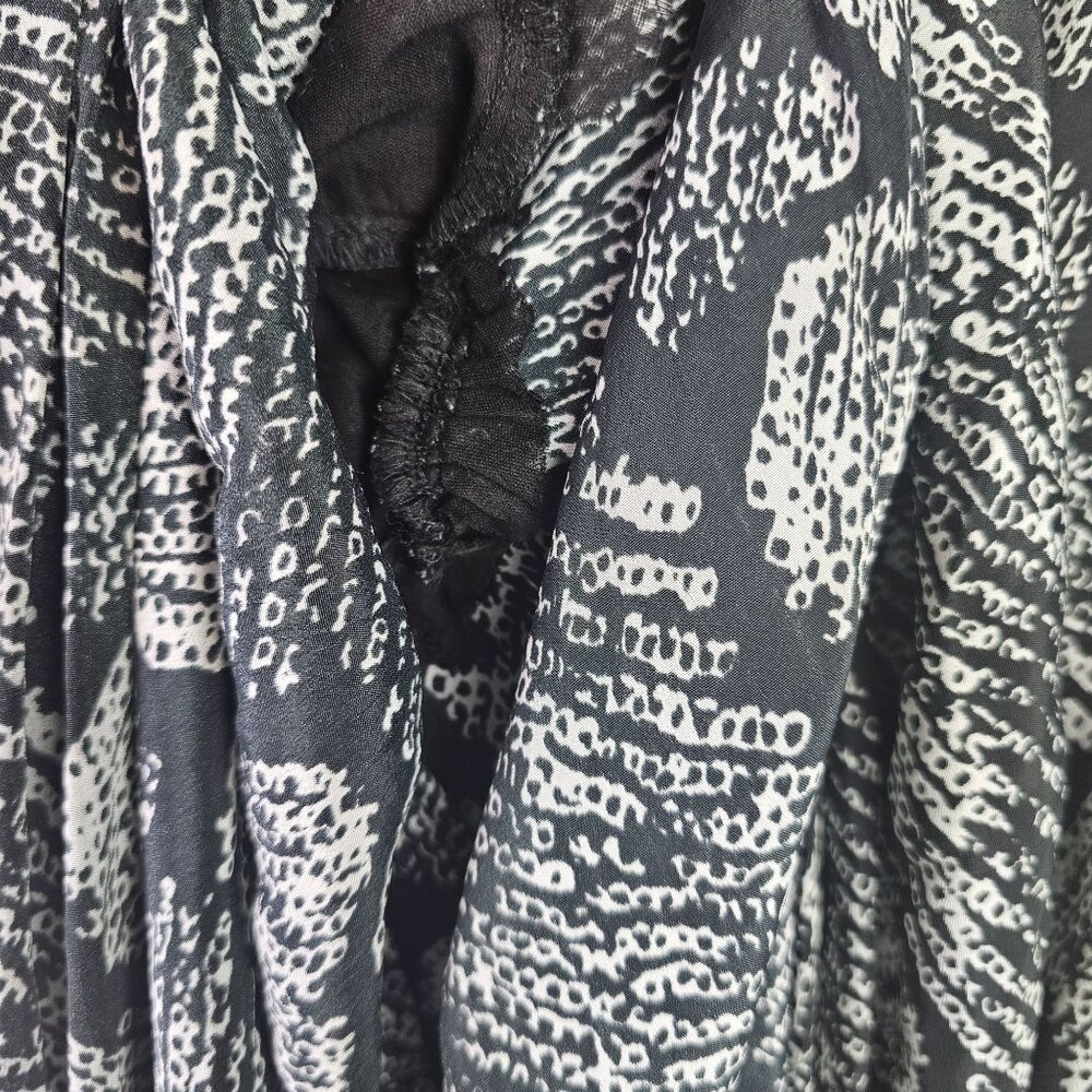 Vetiver Retrograde Kimono Dress Big Butterfly Black and White All Over Pattern, - Picture 5 of 12